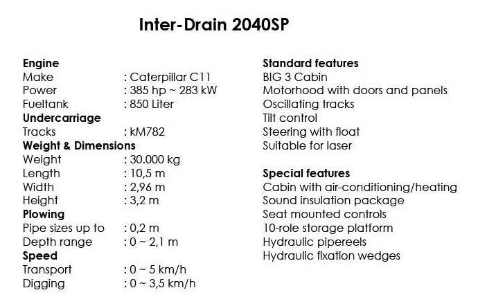2013/11 Inter-Drain 2040SP drainage plough